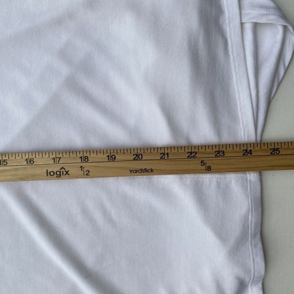 Soft Surroundings Top White M Crew Neck Long Sleeve Back Draped Knit Jersey NWT - Picture 4 of 6